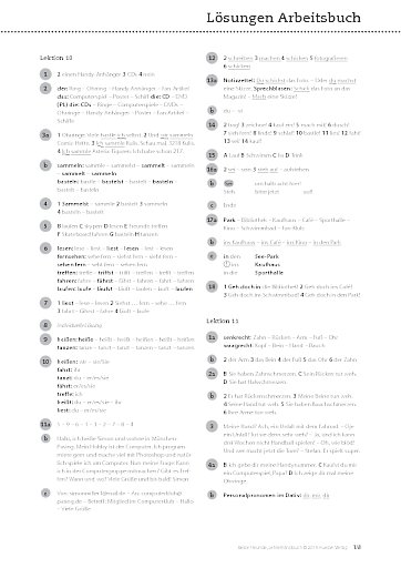 L&ouml;sungsschl&uuml;ssel Arbeitsbuch
