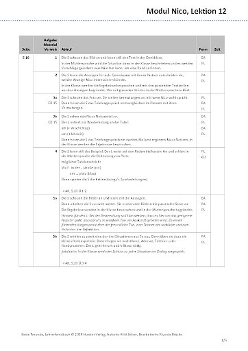 Unterrichtsplan